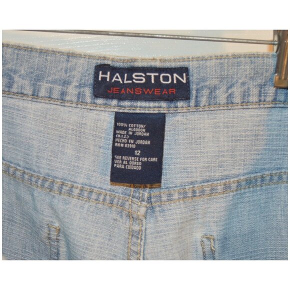 Halston Jeanswear Women's Blue Jeans Size 12 Capri Length Wide Leg PT1209 - Picture 7 of 7